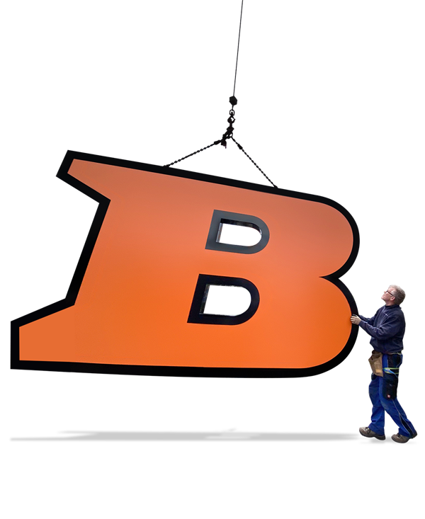 Obi Überlingen Leuchtwerbung Montage